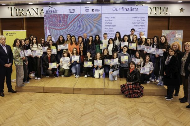 The finalists of the Albanian History Competition I Photo: Conference videography Service Albania-CVSA